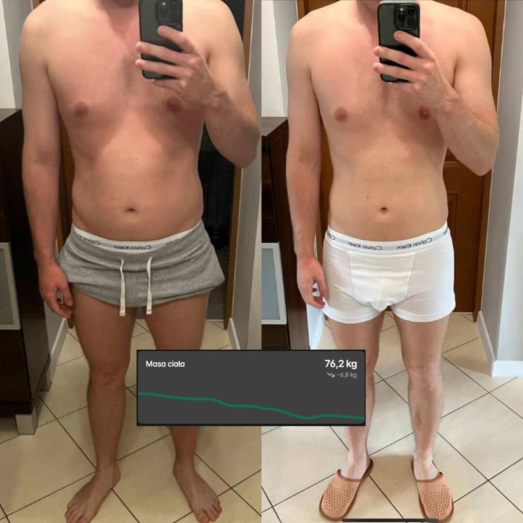 Mateusz - Transformacja przed i po - Trening personalny Kielce